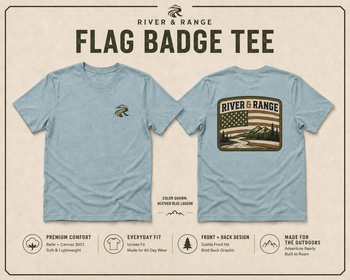 American Flag Badge Tee